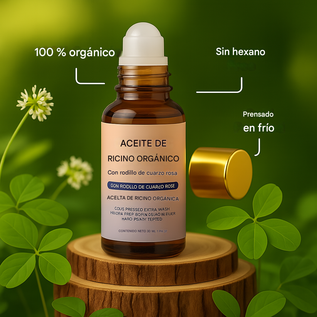 🌿✨ Roll-on de Castor Oil orgánico: para una piel radiante, un cabello abundante y relajación total